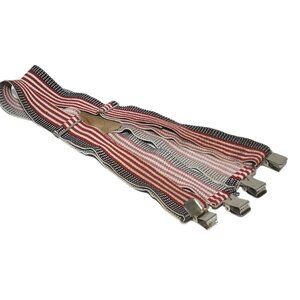 America's Choice Flag Suspenders Men's Clip On Red White Blue Stars Stripes Wide